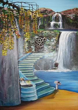 Fantasy Staircase in Oil