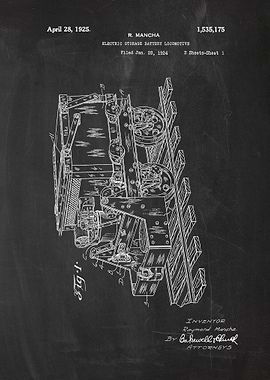 1924 Electric Storage Battery Locomotice -Patent
