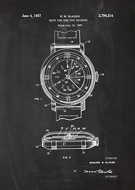 1955 Watch Time Zone Hour Indicator