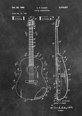 patent art Kaman 1969 Guit