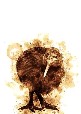 Kiwi Bird Coffee Style Art