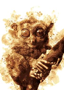 Big Eyes Monkey Coffee Art