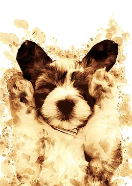 Puppy Dog Coffee Style Painting