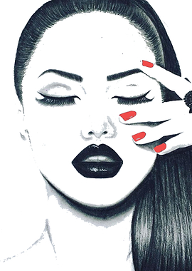 Beautiful girl draw by hand