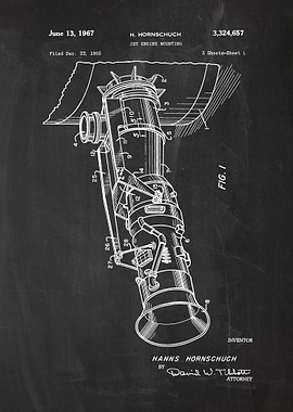 1965 Jet Engine Mounting - Patent Drawing