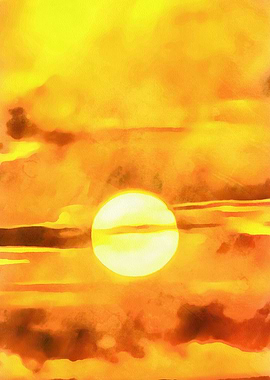 Sunrise Watercolor Art