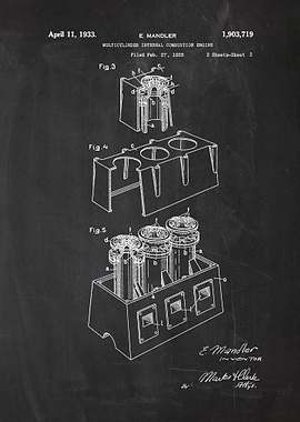 1929 Multicilinder Internal Combustion Engine