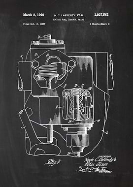 1957 Engine Fuel Control Means - Patent Drawing