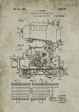 1924 Electric Locomotive and Train - Patent