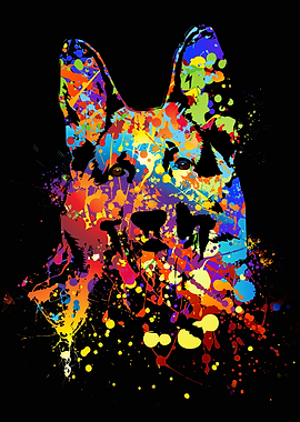 Colorful German Shepherd