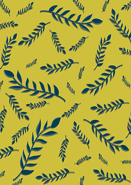 Yellow base leafy pattern