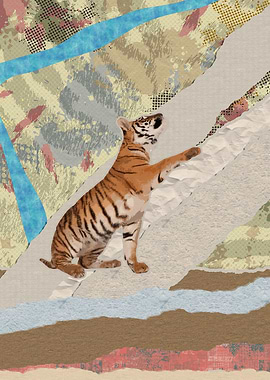 Tiger Cub - Mixed Media