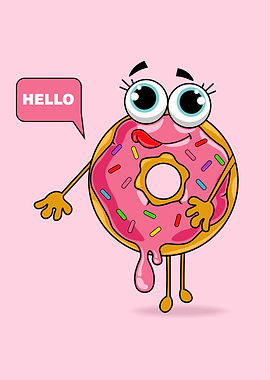Funny donut character