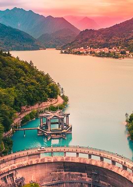 Sunset over the lake