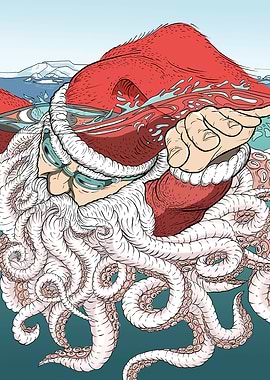 Swimming Santa Claus