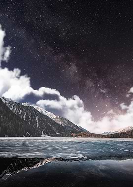 Purple Milky Way The Lake