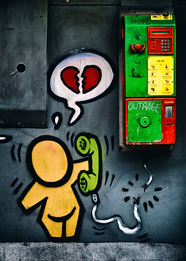 Broken heart graffiti