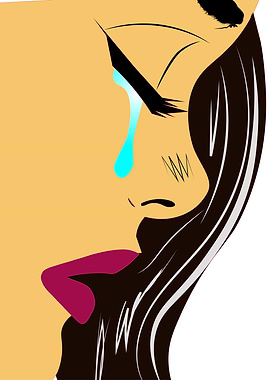 Girl with teary eyes