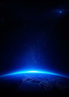 Blue earth city lights