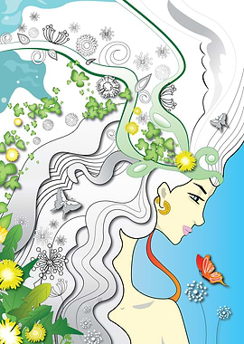 Woman like a Dandelion