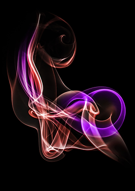 Pink and red smoke swirls