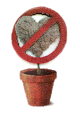 Flower in pot, heart