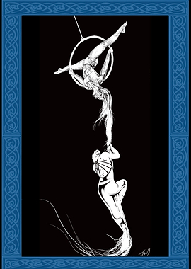 Rapunzel climbs own hair