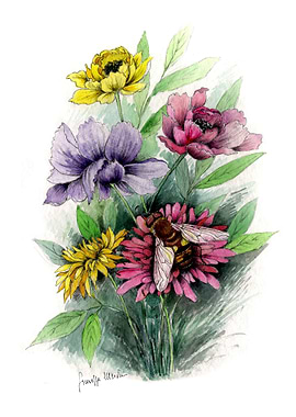 Bee above the Flowers