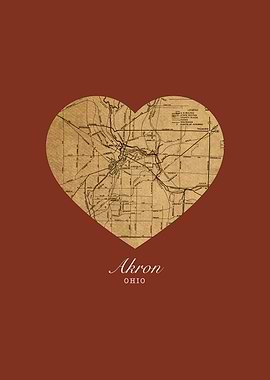 I Heart Akron Ohio Map