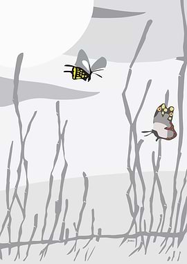 butterflies in moonlight