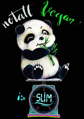 Vegan panda illustration