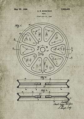 1925 Wheel-Patent Drawing