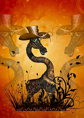 Funny steampunk giraffe
