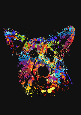 Colorful Corgi Portrait