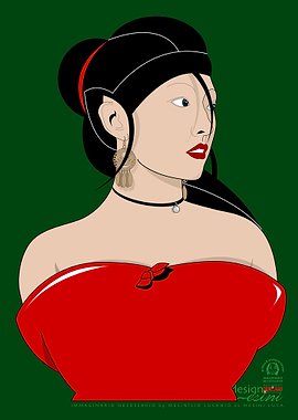 China girl red green