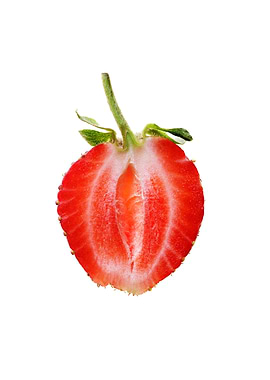 Strawberry cut in half