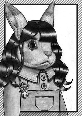 bunny in a wig