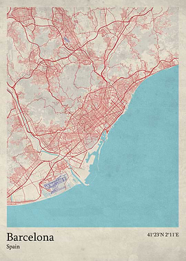 Barcelona city map