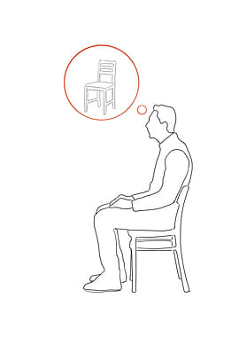 Man thinking of a chair
