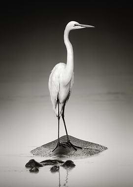 Great white egret on Hippo