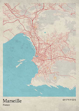 Marseille city map