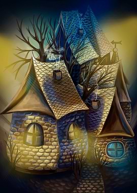 Fairy-tale city Art Print