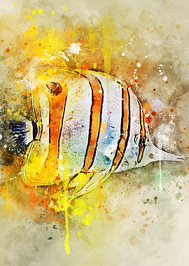 Butterfly Fish Watercolor
