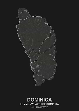 Map of Dominica Island