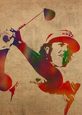 Phil Mickelson Watercolor