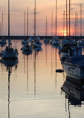 Boats at sunset 3