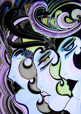 mod dolly deco faces art