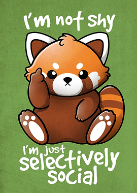 Shy red panda