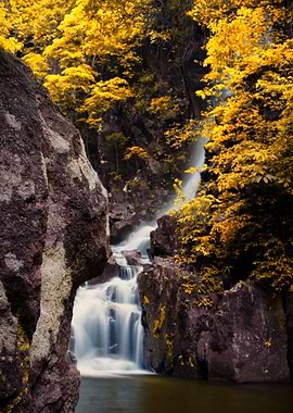Waterfall in fall