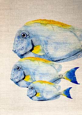 Royal Blue Tang Watercolor
